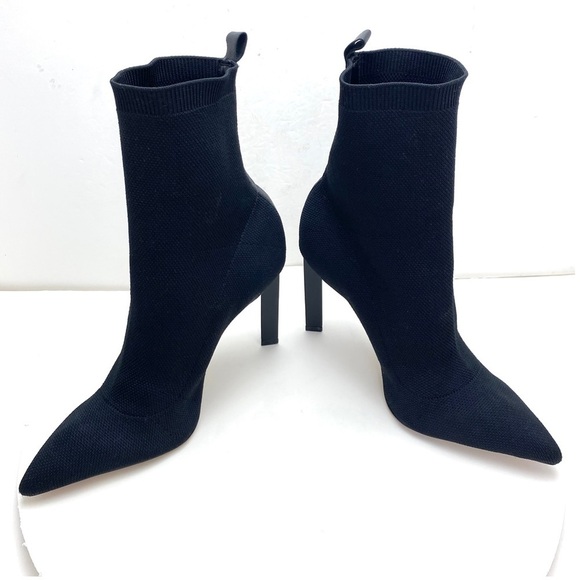 SCHUTZ Ammie Skinny Knit Socks Ankle Heel Boot in Black Size 9.5 - Picture 8 of 10